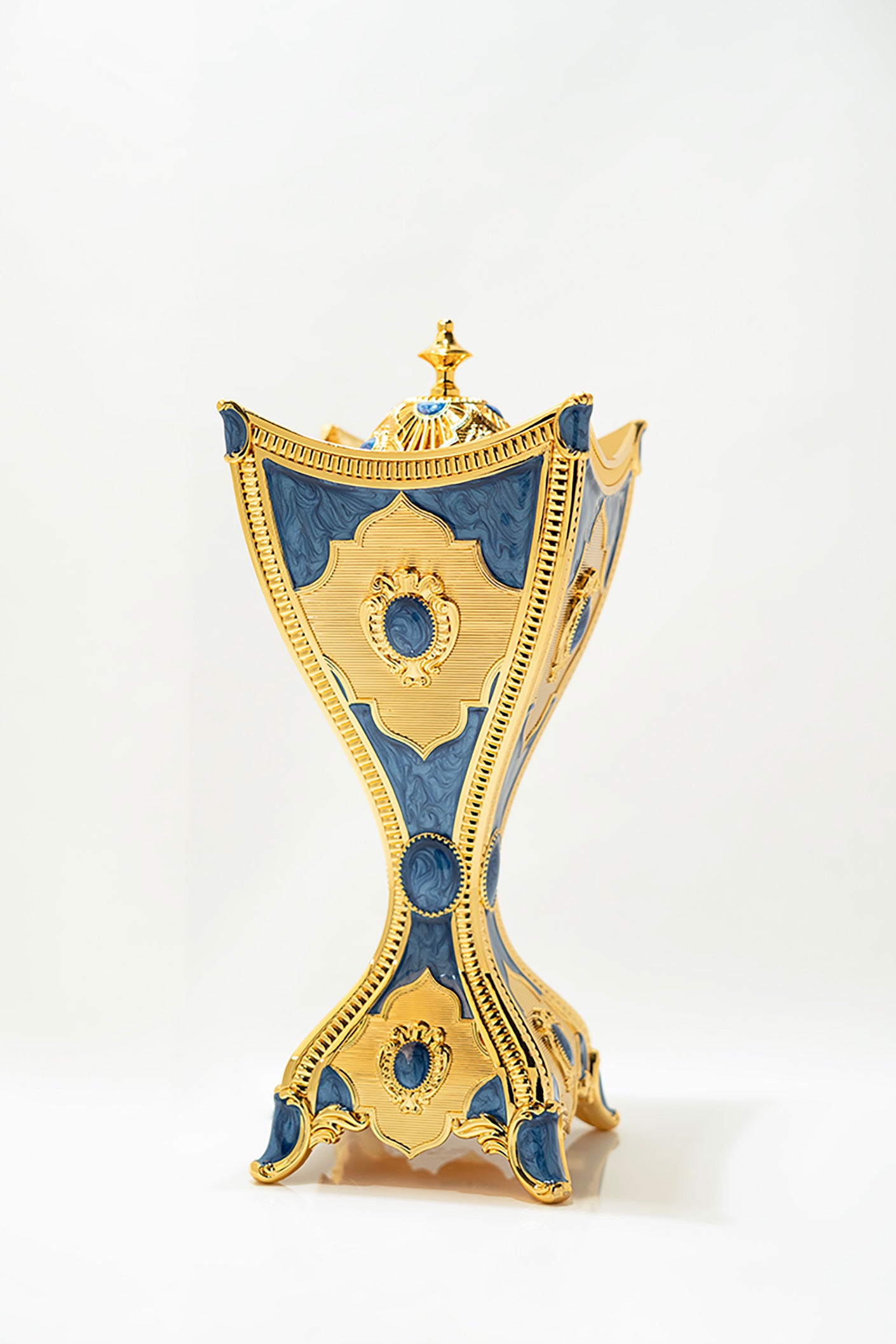 Luxury Gold and Blue Arabic Incense Burner Set