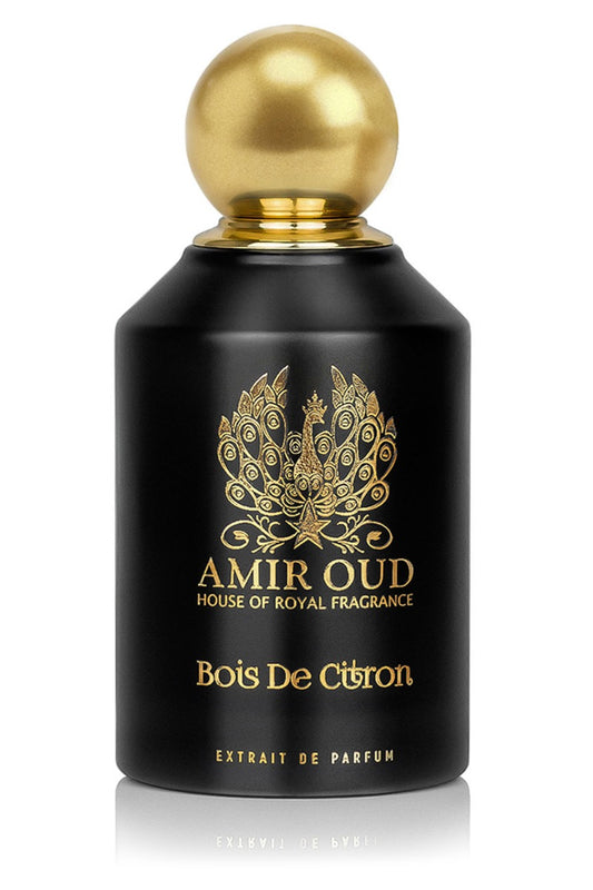 Boise de Citron - Black perfume bottle with a golden round cap