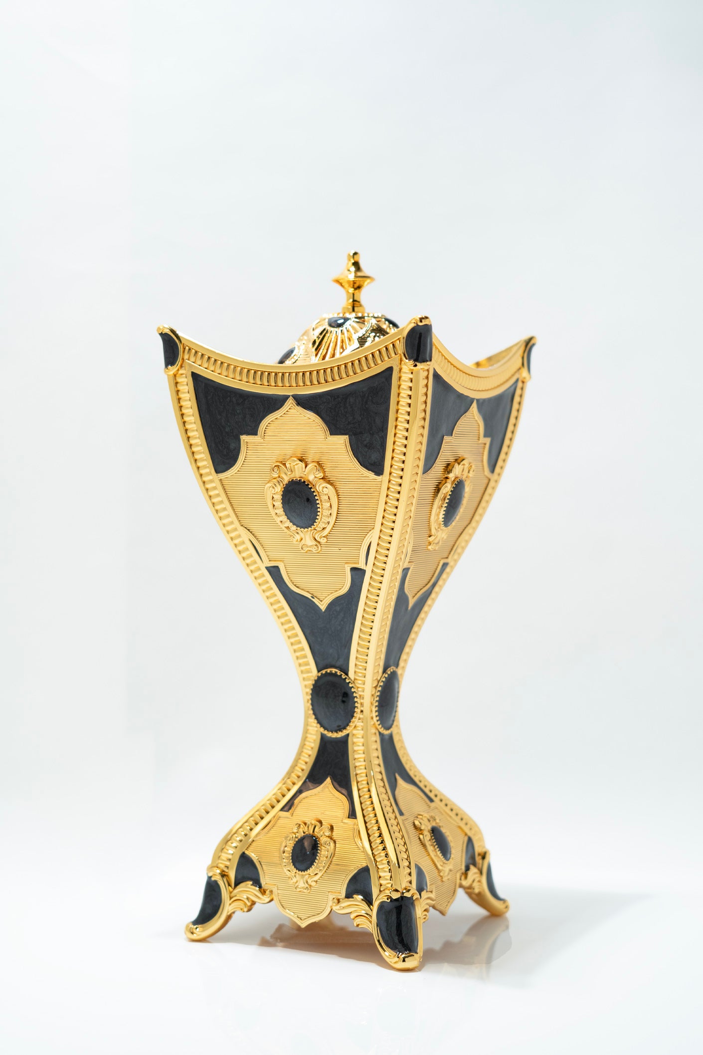 Luxury Gold and Black Arabic Incense Burner Set