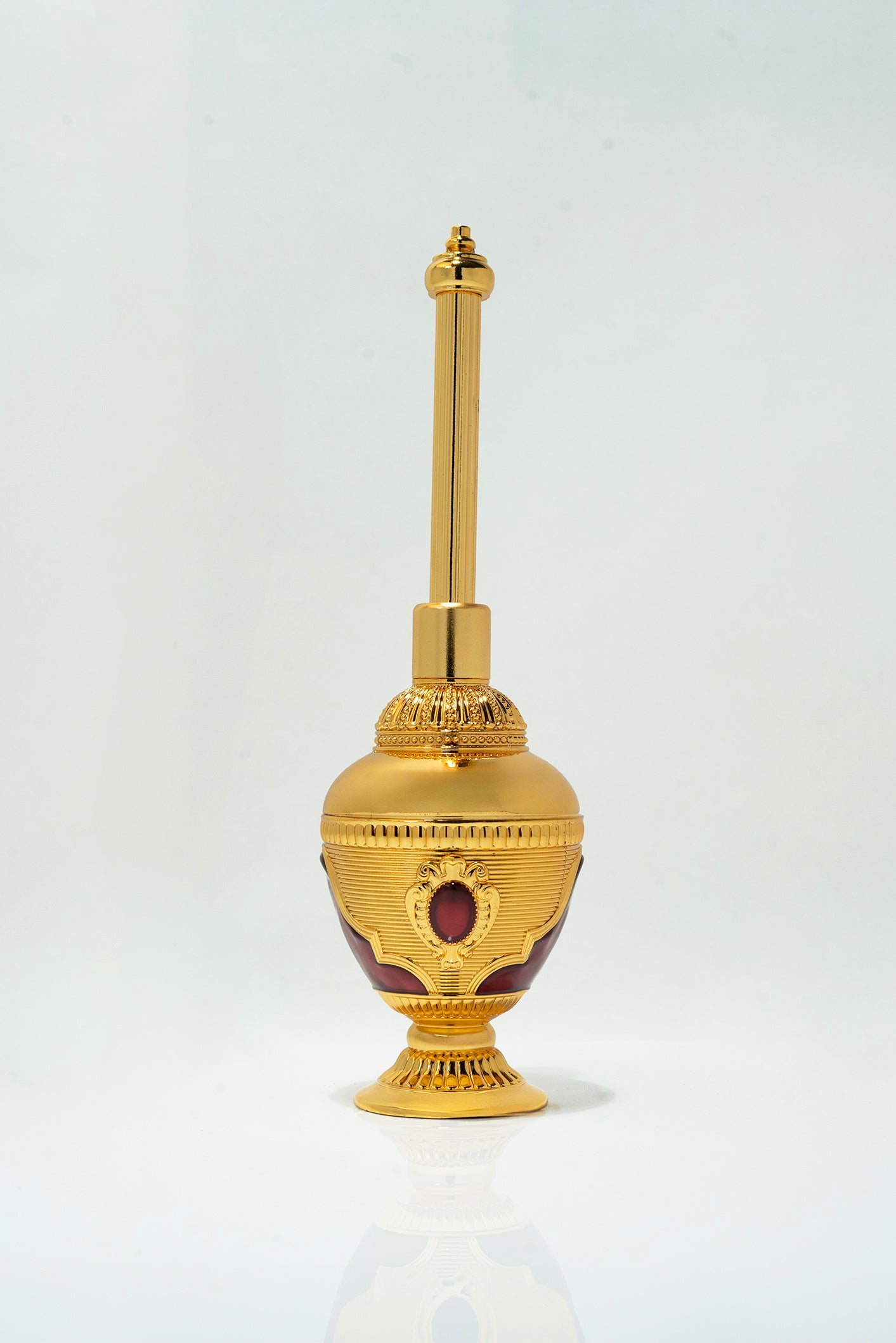 Luxury Gold and Red Mirror Tray Arabic Incense Burner Set