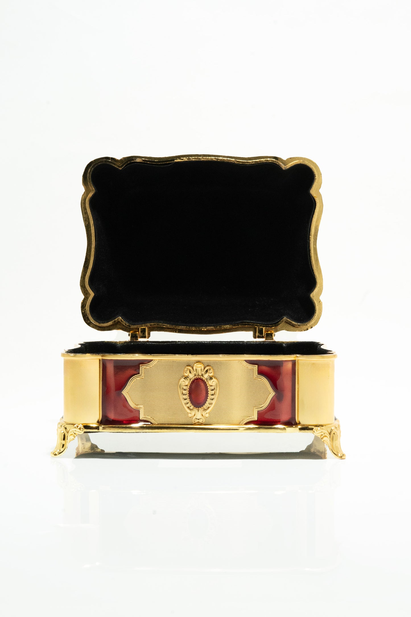 Luxury Gold and Red Mirror Tray Arabic Incense Burner Set