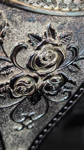 Elegant Silver Mabkara Burner with Rose Front (out of stock)