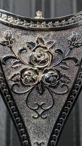 Elegant Silver Mabkara Burner with Rose Front (out of stock)