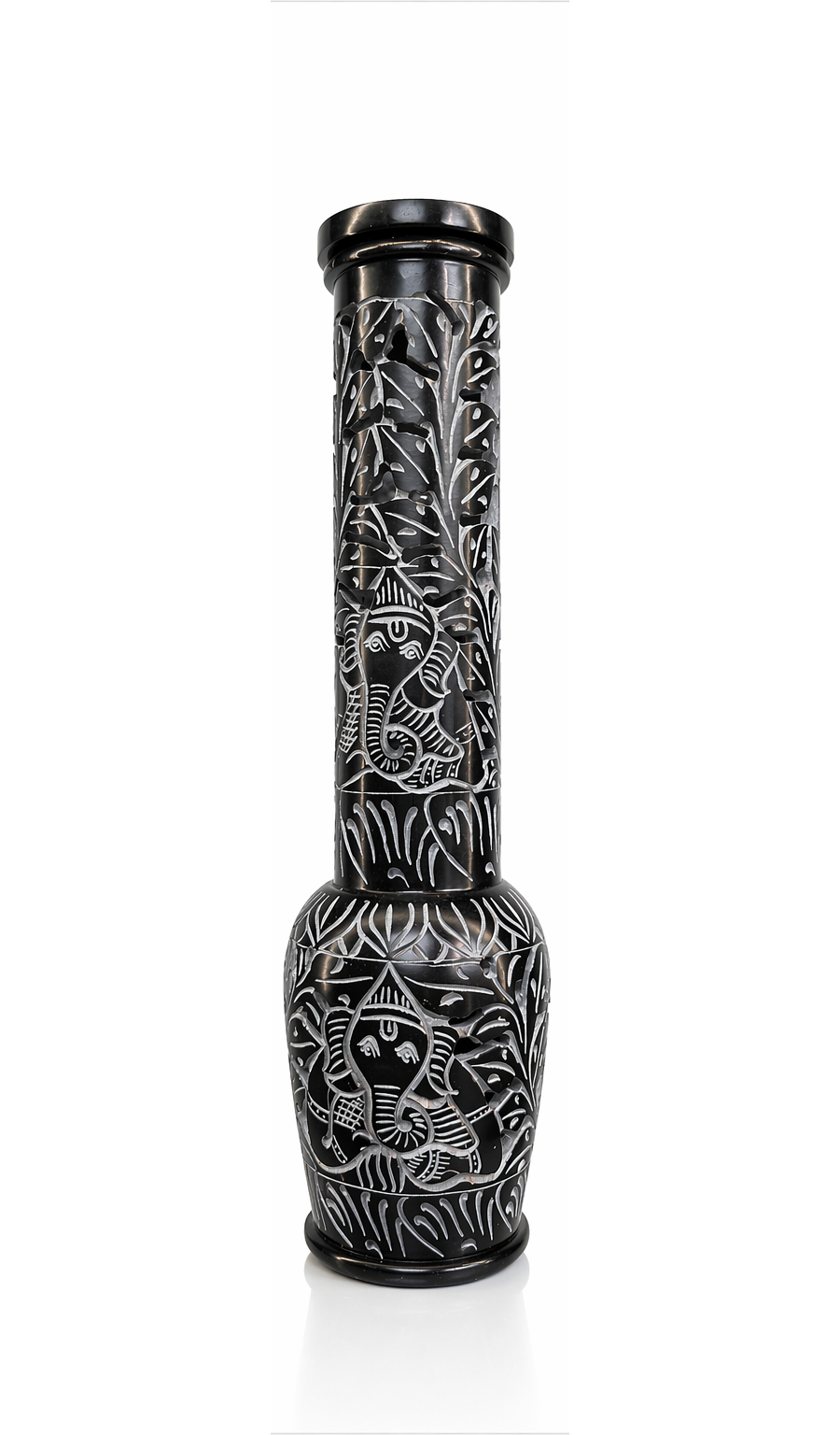 Hand Carved Soapstone Incense Tower Burner for Sticks & Cones, 3 Colors