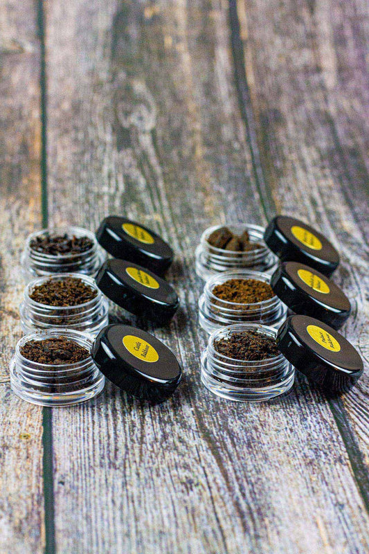 Small Bakhoor incense jars samples - open