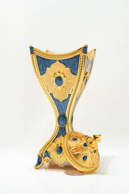 Luxury Gold and Blue Arabic Incense Burner Set