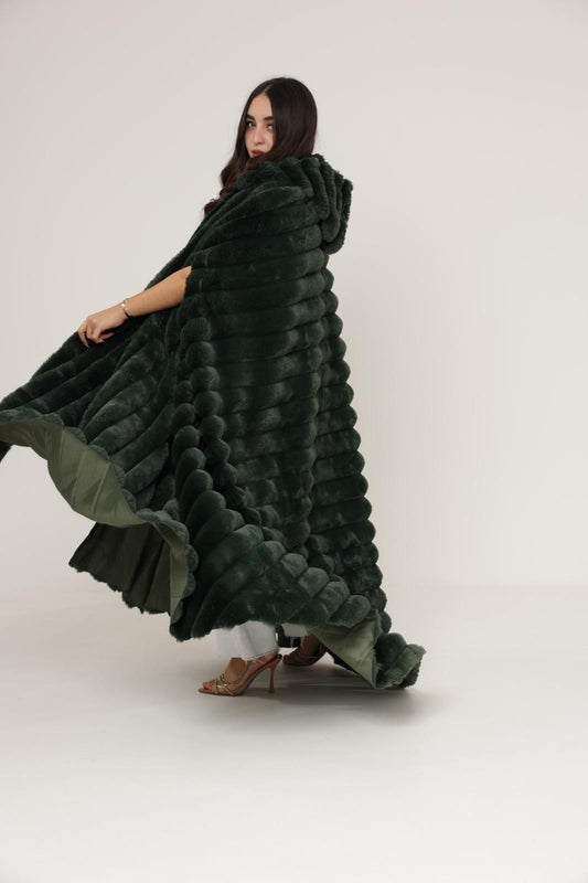 Emerald Wave Coat, Winter Royal Farwa in Emerald Wave