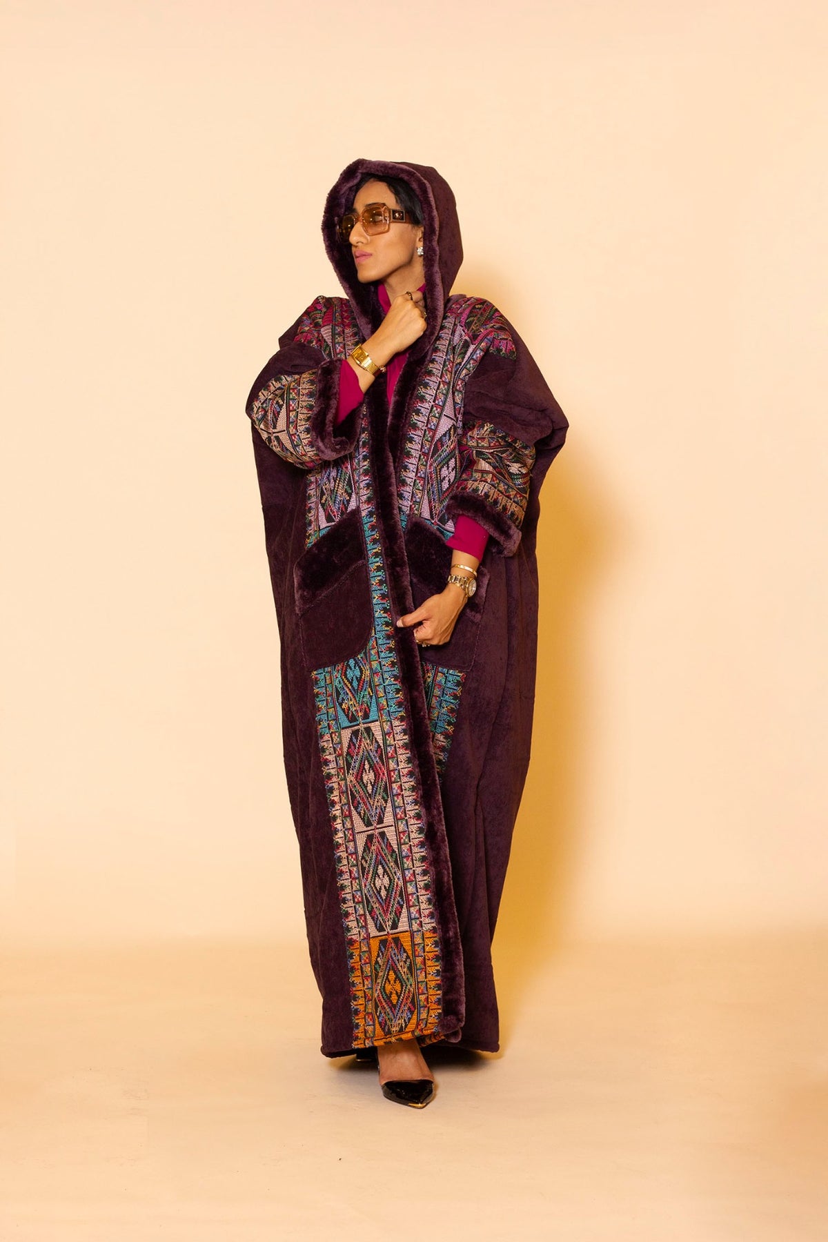 Purple Palestinian Farwa (coat)