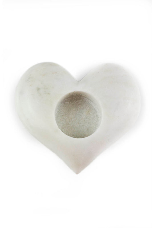 White Heart Opal Marble Burner | for Incense, Cones and Tea Light