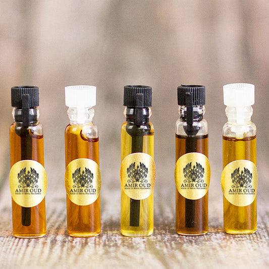 Amir Oud oil blend sample vials