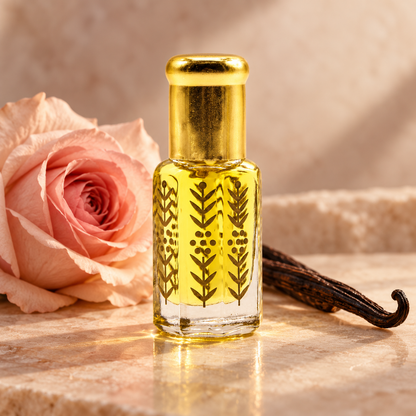 Rose Vanilla Oud Musk by Amir Oud with scent-inspired surroundings