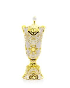 Luxury Mabkhara Ceramic Golden-Yellow with Decorative Crystal Gem Cover (Sold Out)